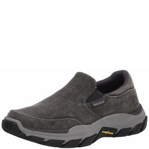 Skechers USA Men's Men's Respected-Fallston Canvas Slip On, Charcoal, 10